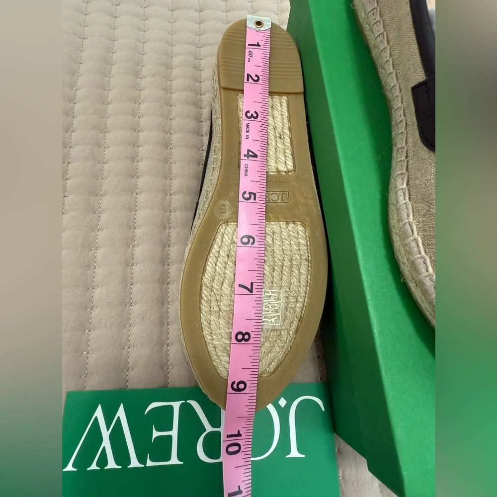 J. Crew Made-in-Spain loafer espadrilles in linen blend and leather style# CA013 - Picture 7 of 12
